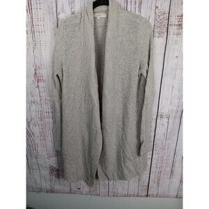 Ann Taylor Loft Knit Cardigan Women’s Medium Gray Open Front  Cotton Blend